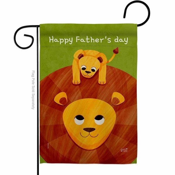 Patio Trasero Fathers Day Lion Family Father 13 x 18.5 in. Double-Sided Decorative Vertical Garden Flags for PA3903206